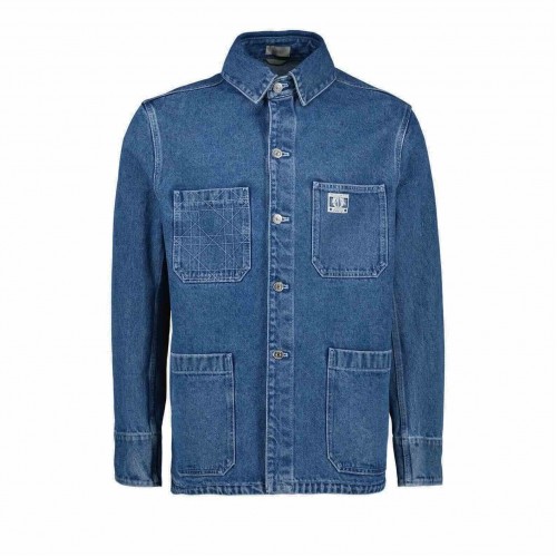 DIOR Homme Logo Embroidered Denim Overshirt