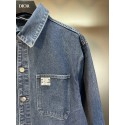 DIOR Homme Logo Embroidered Denim Overshirt