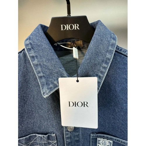 DIOR Homme Logo Embroidered Denim Overshirt