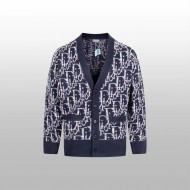 DIOR Oblique Cardigan - Blue Wool Jacquard