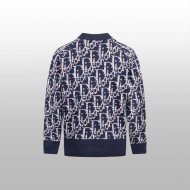 DIOR Oblique Cardigan - Blue Wool Jacquard