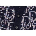 DIOR Oblique Cardigan - Blue Wool Jacquard