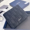 DIOR Oblique Jacquard Bifold Wallet - Black DIOR Oblique Jacquard Bifold Wallet - Black