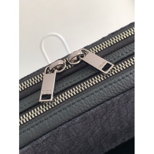 DIOR Zipped Pouch with Strap - Black