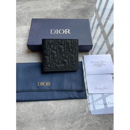 DIOR Gravity Leather Bifold Wallet - Black