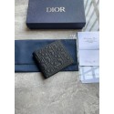 DIOR Gravity Leather Bifold Wallet - Black