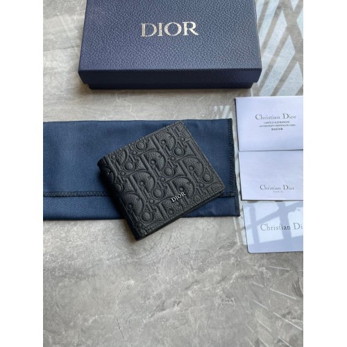 DIOR Gravity Leather Bifold Wallet - Black