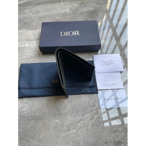 DIOR Gravity Leather Bifold Wallet - Black