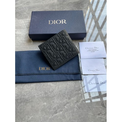 DIOR Gravity Leather Bifold Wallet - Black