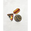 FENDI 2025SS Hot Dog Embroidery Round Neck Short Sleeve - White FENDI 2025SS Hot Dog Embroidery Round Neck Short Sleeve - White
