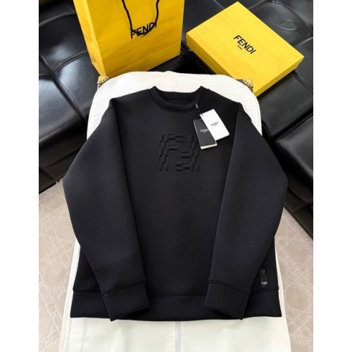 FENDI 2025SS Sweatshirt FF Letter Embossed Logo Sweatshirt
