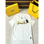 FENDI 25SS Cartoon Print Short Sleeves - White