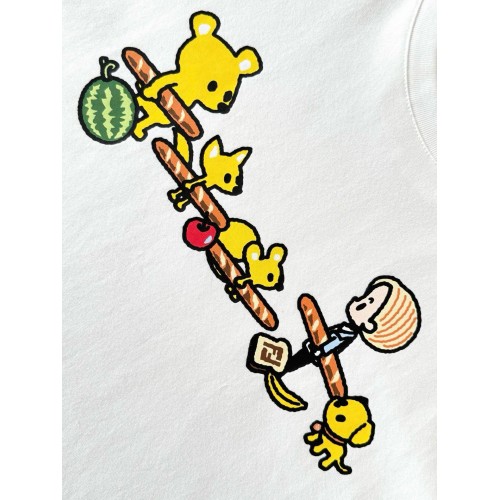 FENDI 25SS Cartoon Print Short Sleeves - White