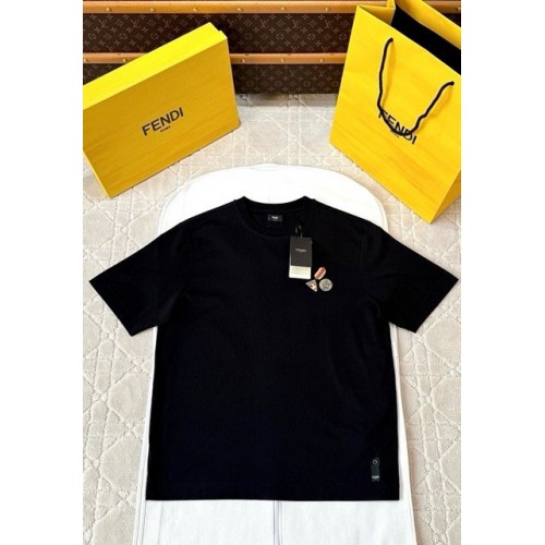 FENDI Cotton Fendilicious T-Shirt - Black FENDI Cotton Fendilicious T-Shirt - Black