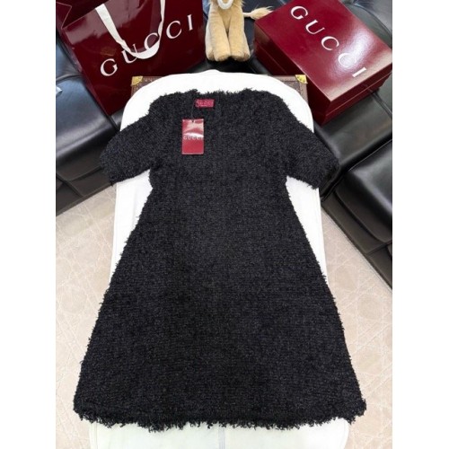 GUCCI 2024FW Multi-Specialty Yarn Woven Synthetic Dress