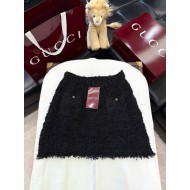 GUCCI 2024FW Multi-Specialty Yarn Woven Synthetic Short Skirt