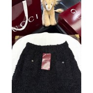 GUCCI 2024FW Multi-Specialty Yarn Woven Synthetic Short Skirt