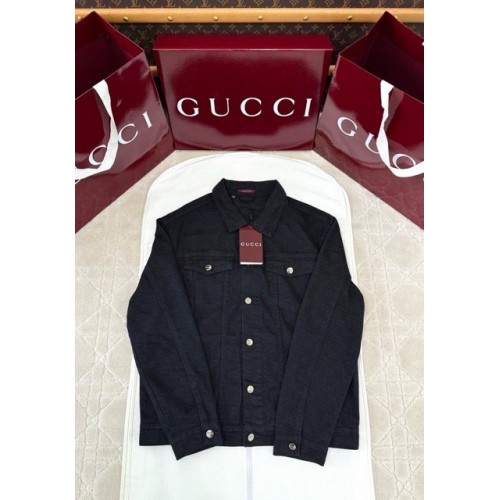 GUCCI 2025SS New Dark Jacquard Denim Jacket