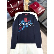 GUCCI 2025SS Snake Year Limited Wool Knit Sweater - Black