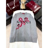 GUCCI 2025SS Snake Year Limited Wool Knit Sweater - Gray