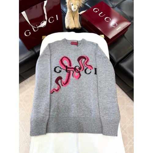 GUCCI 2025SS Snake Year Limited Wool Knit Sweater - Gray