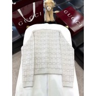 GUCCI 2025SS Wool Braided Gold Silk Blend Jacket
