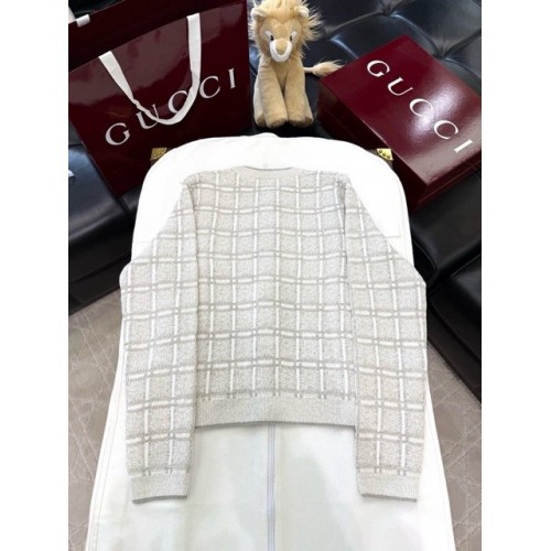 GUCCI 2025SS Wool Braided Gold Silk Blend Jacket