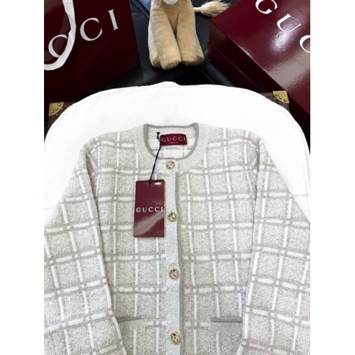 GUCCI 2025SS Wool Braided Gold Silk Blend Jacket GUCCI 2025SS Wool Braided Gold Silk Blend Jacket
