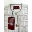 GUCCI 2025SS Wool Braided Gold Silk Blend Jacket GUCCI 2025SS Wool Braided Gold Silk Blend Jacket