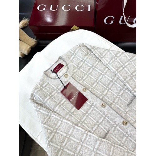GUCCI 2025SS Wool Braided Gold Silk Blend Jacket GUCCI 2025SS Wool Braided Gold Silk Blend Jacket