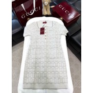 GUCCI 2025SS Wool Braided Gold Silk Blended Long Sleeve