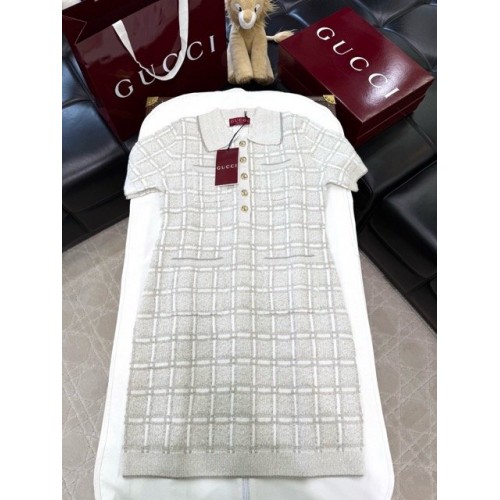 GUCCI 2025SS Wool Braided Gold Silk Blended Long Sleeve