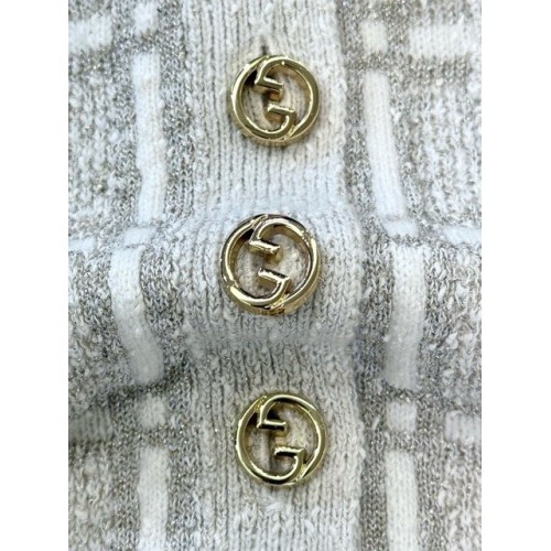 GUCCI 2025SS Wool Braided Gold Silk Blended Long Sleeve GUCCI 2025SS Wool Braided Gold Silk Blended Long Sleeve