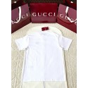 GUCCI 25SS Double Blue G Embroidered Round Neck Short Sleeves - White
