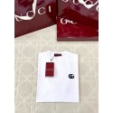 GUCCI 25SS Double Blue G Embroidered Round Neck Short Sleeves - White