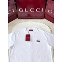 GUCCI 25SS Double Blue G Embroidered Round Neck Short Sleeves - White