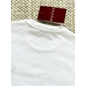 GUCCI 25SS Double Blue G Embroidered Round Neck Short Sleeves - White