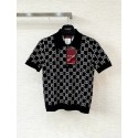 GUCCI 25SS Reversible Jacquard Knit Polo Short Sleeve - White and Black GUCCI 25SS Reversible Jacquard Knit Polo Short Sleeve - White and Black