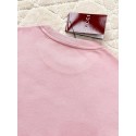 GUCCI 25SS Rose Embroidery Round Neck Short - Pink GUCCI 25SS Rose Embroidery Round Neck Short - Pink