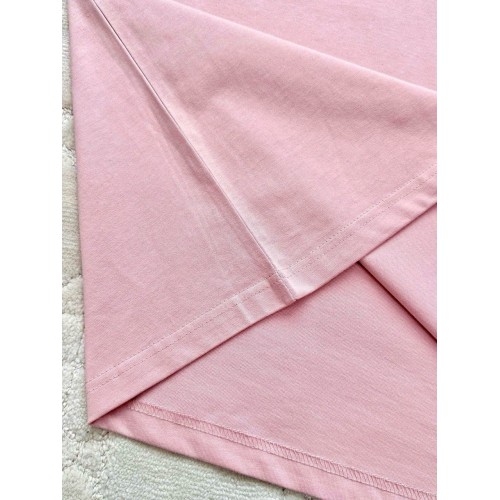GUCCI 25SS Rose Embroidery Round Neck Short - Pink GUCCI 25SS Rose Embroidery Round Neck Short - Pink