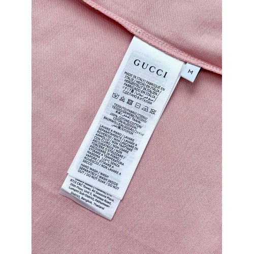 GUCCI 25SS Rose Embroidery Round Neck Short - Pink GUCCI 25SS Rose Embroidery Round Neck Short - Pink