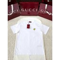 GUCCI 25SS Rose Embroidery Round Neck Short - White