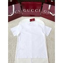 GUCCI 25SS Rose Embroidery Round Neck Short - White