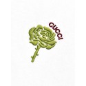GUCCI 25SS Rose Embroidery Round Neck Short - White