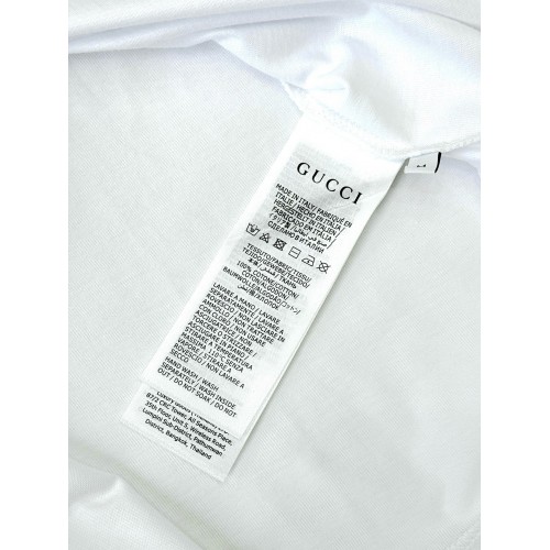 GUCCI 25SS Rose Embroidery Round Neck Short - White