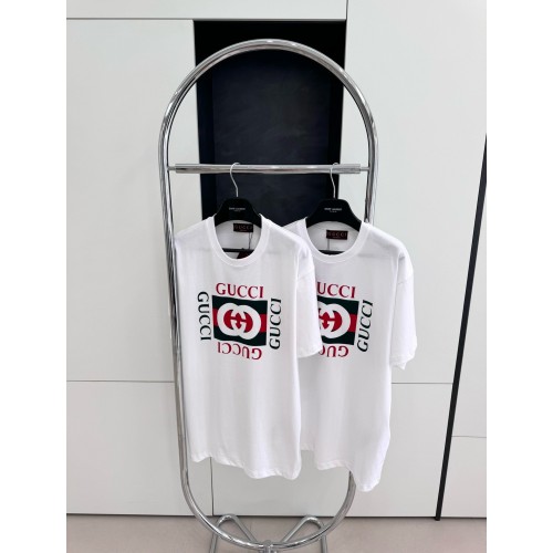 GUCCI Checkered G Printed Short Sleeve - White