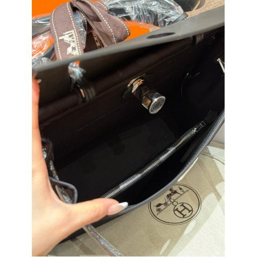 HERMES Herbag Zip 31 -Black with Silver Hardware HERMES Herbag Zip 31 -Black with Silver Hardware