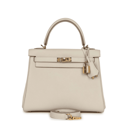 HERMES Kelly 25 - Craie with Gold Hardware