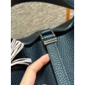 HERMES Picotin Lock - Blue Nuit with Silver Hardware HERMES Picotin Lock - Blue Nuit with Silver Hardware