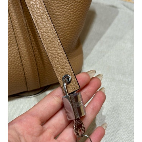 HERMES Picotin Lock - Chai with Silver Hardware HERMES Picotin Lock - Chai with Silver Hardware
